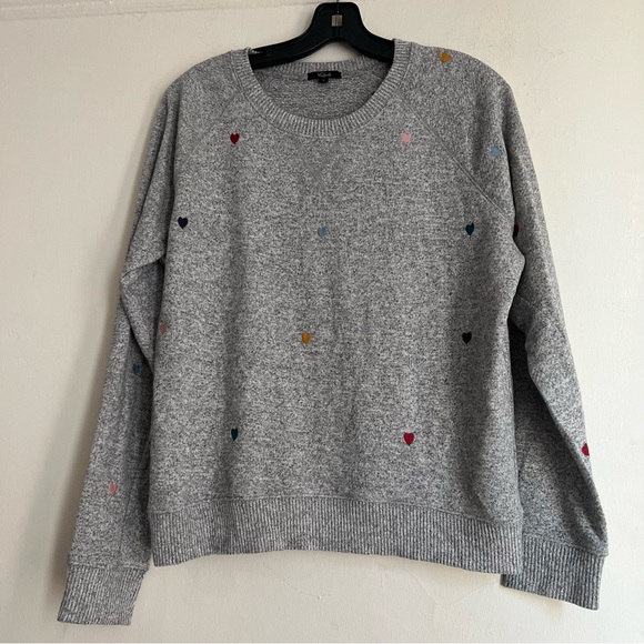 Rails Mika Heart Embroidery Sweatshirt size Small Gray - Picture 2 of 10